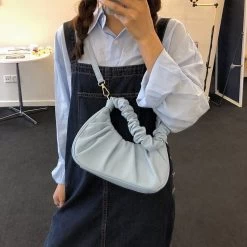 Beakey Gabbi Bag Vegan Leather Vintage Hobo Handbag Fashionable For Women-Blue -Madam Clothing Store b2972cf064dfec779b447a7b0e0215d5