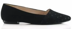 BOSCCOLO Women's Leather Ballerinas Flats Suede Black