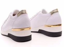 BOSCCOLO Woman's Leather Sneakers White/gold -Madam Clothing Store b3c1e79e 7ac7 489e 975a 402dd819fe51