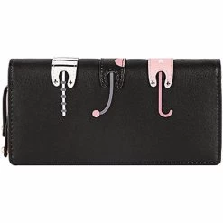 Beakey Womens Cute Cat Wallet Bifold Long Coin Purse With Zipper-Black -Madam Clothing Store b3ce8ac6f729d1bc91f12a180a58a6ad