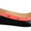 BOSCCOLO Women's Leather Ballerinas Black&Coral