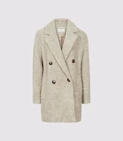 Reiss Women's Sky Textured Coat - Grey