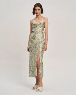 ST MRLO Women's York Dress - Olive Abs Swirl