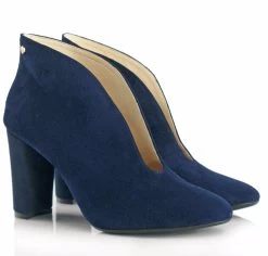 BOSCCOLO Women's Leather Boots Navy Blue Suede