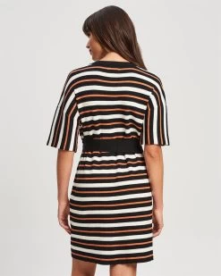 CALLI Women's Petras Mini Dress - Orange Stripe -Madam Clothing Store b9416813f15674448b12b21f17a78bdd