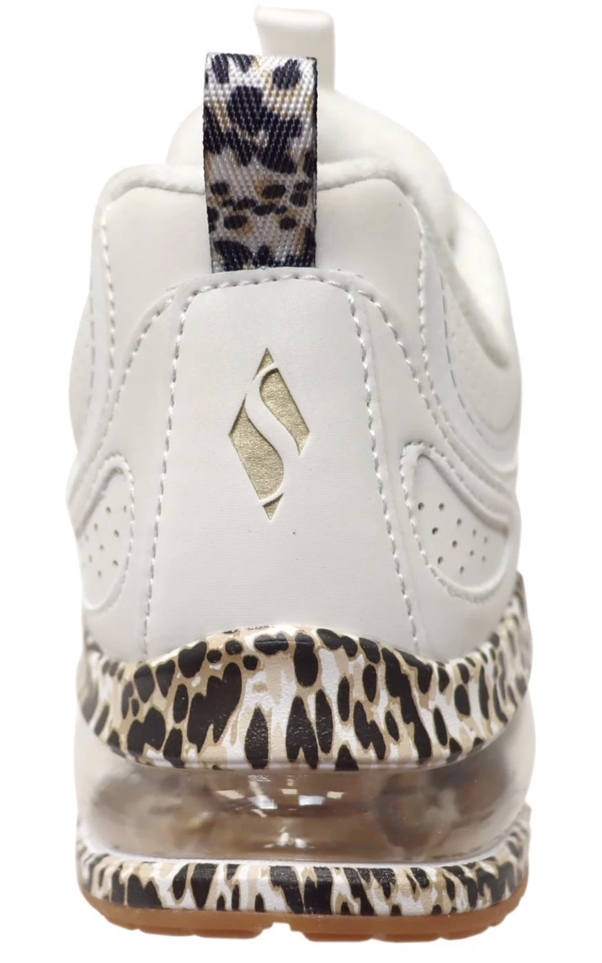 Skechers Womens Uno 2 Spottastic Comfortable Memory Foam Shoes - White/Leopard 4 Skechers Womens Uno 2 Spottastic Comfortable Memory Foam Shoes - White/Leopard - Image 2