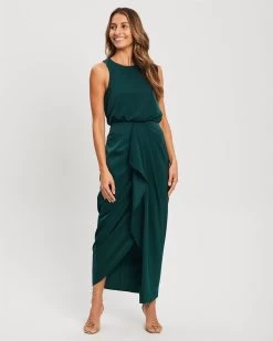 CHANCERY Women's Max Midi Dress - Emerald -Madam Clothing Store ba643987f8f52d594da677051ed2676f