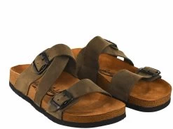 Moosefield Unisex Leather Sandals - Olive -Madam Clothing Store bbc9515be59f8f88002fa4eaa49801d6