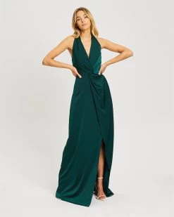 CHANCERY Women's Maggie Twist Dress - Emerald -Madam Clothing Store bc011e3d9182f1fb846048bc5933417e