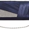 Beakey Womens Satin Evening Clutch Rhinestone Purse-Dark Blue -Madam Clothing Store bcf1fd6a644bab602fc4fba61fca3696