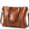 Beakey Womens Soft PU Leather Tote Bag Large Capacity Shoulder Bag-Brown -Madam Clothing Store bd22be142c607a89a18384f94f233c29