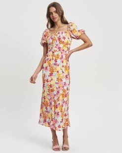 SAVEL Women's Diaz Midi Dress - Sherbet Floral -Madam Clothing Store bd73f98cef6991dc6da716cc08ae9b56