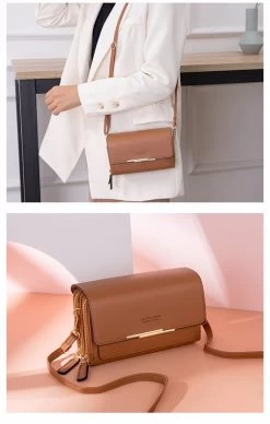 Beakey Womens Multiple Card Slots Crossbody Shoulder Bag Large Capacity Wallet-Brown -Madam Clothing Store bda051f991c452b0b98b94df74736155