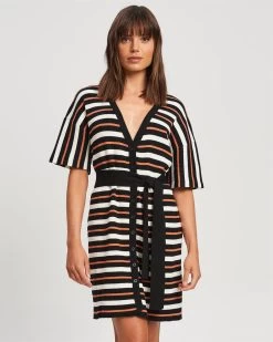 CALLI Women's Petras Mini Dress - Orange Stripe