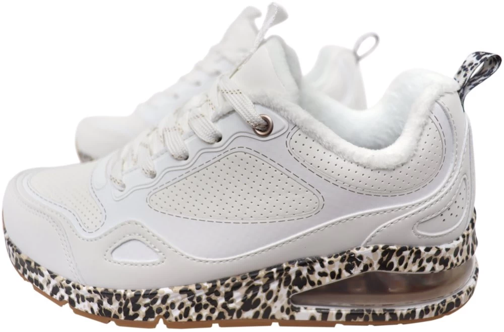 Skechers Womens Uno 2 Spottastic Comfortable Memory Foam Shoes - White/Leopard 6 Skechers Womens Uno 2 Spottastic Comfortable Memory Foam Shoes - White/Leopard - Image 4
