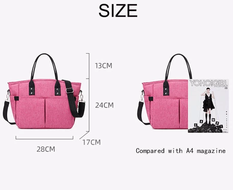 Insulated Lunch Bags Large Tote Adult Lunch Box With Shoulder Strap Side Pockets - RoseRed 5 Insulated Lunch Bags Large Tote Adult Lunch Box With Shoulder Strap Side Pockets - RoseRed - Image 3