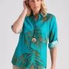 Noni B 3/4 Sleeve Print Linen Shirt Baltic -Madam Clothing Store ca111f3f9b0498a80478c825b8ea6d40