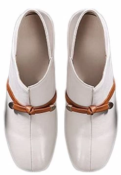 Beakey Womens Square Toe Low Heel Loafer Casual Slip-ons-Beige