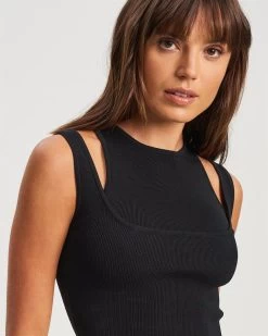 CALLI Women's Triss Knit Top - Black -Madam Clothing Store ca8e7e5a3fe026df108683258f87401f