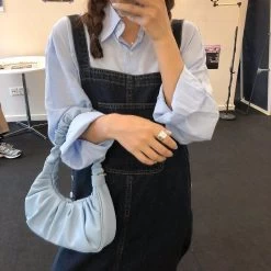 Beakey Gabbi Bag Vegan Leather Vintage Hobo Handbag Fashionable For Women-Blue -Madam Clothing Store cc2789bf1ca2206411b1a8e800267216