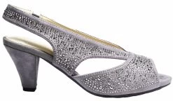 Clarice Nagle Leather Heeled Sandals - Grey/Micro