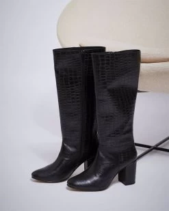 Oxford Women's Haven Long Croc Boot - Black