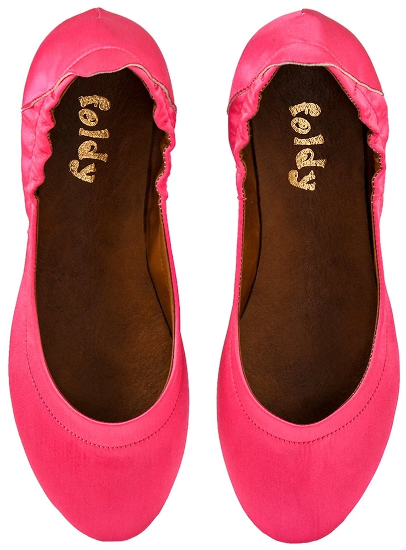 Foldy Women's Foldable Ballerina Flats With Carrying Bag - Fuchsia 7 Foldy Women's Foldable Ballerina Flats With Carrying Bag - Fuchsia - Image 5