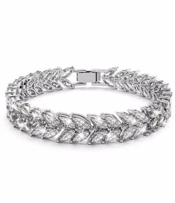 Annie Bloom Women's Gaia Bloom Bracelet With Clear Zirconia