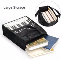 Beakey Piano Keys Music Waterproof Oxford Cloth Handbag Shoulder Shopping Bag-Black -Madam Clothing Store d22046eb867c619959e85a993e7f8339