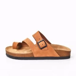 Moosefield Unisex Leather Sandals - Light Brown -Madam Clothing Store d27fba4f028bc59378ee98cae28950d7