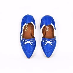 Foldy Women's Foldable Ballerina Flats - Blue -Madam Clothing Store d328f6f741aac474962debf0e65b9824