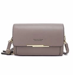 Beakey Womens Multiple Card Slots Crossbody Shoulder Bag Large Capacity Wallet-LightGrey