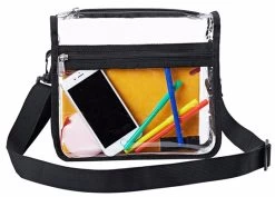 Beakey Clear Crossbody Purse Bag Gym Shoulder Bag With Front Pocket And Adjustable Strap -Madam Clothing Store d9618f46794606b43cf44ccbf7b2d8a7