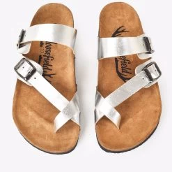 Moosefield Unisex Leather Sandals - Silver -Madam Clothing Store da5ea57bcee4f25251bca3eebeabd773
