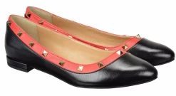 BOSCCOLO Women's Leather Ballerinas Black&Coral 10 BOSCCOLO Women's Leather Ballerinas Black&Coral -Madam Clothing Store da9634d5d75d036fbbda7fa495142f0a