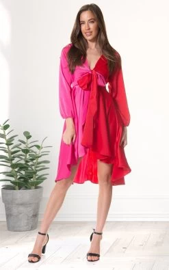 Stylish Pink Red Dress
