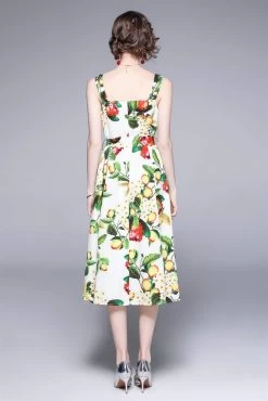 By Graziella Women's Dress Ecru And Dark Green -Madam Clothing Store dc378329 b5df 4af9 8e71 8bc0f7afae2b