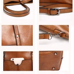 Beakey Womens Soft PU Leather Tote Bag Large Capacity Shoulder Bag-Wine Red -Madam Clothing Store dc63a4a8cb682afc7df70022f28e164f