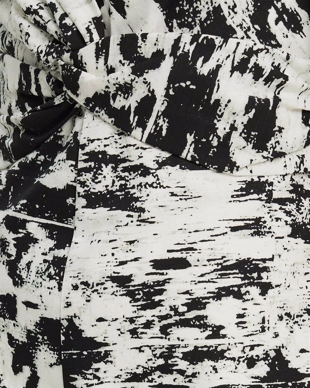 WILLA Women's Vista Knot Dress - Abstract Black & White Sintra 8 WILLA Women's Vista Knot Dress - Abstract Black & White Sintra - Image 6