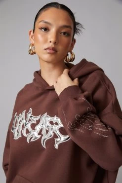 Factorie Trophy Graphic Slouchy Hoodie Burgundy -Madam Clothing Store deef780af9302d3d94bd025193a3f88d