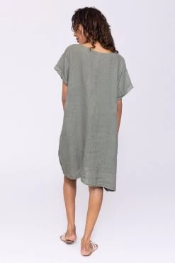 Laklook Women's Linen Dress - Dark Green -Madam Clothing Store df112f50 5d8f 411e bdc3 b5f99691e08f