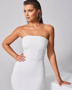 BWLDR Women's Bardwell Dress X Kristina - White -Madam Clothing Store df87aef395301654e452af4d0079c630