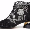 Beakey Womens Ankle Boots Chunky Heel Embroidered Flowers Rhinestone Leather Boots-Black 2 Beakey Womens Ankle Boots Chunky Heel Embroidered Flowers Rhinestone Leather Boots-Black -Madam Clothing Store dfa91e37eb70a29d4d817a37dde2e4aa