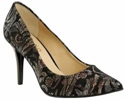 BOSCCOLO Women's Leather High Heels Black&Brocade -Madam Clothing Store e14c5dc4 37ae 405c 97d6 9f433ac35465