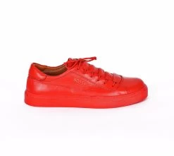 Noosy Women's Genuine Leather Sneakers - Red