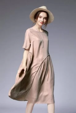 Deli.S Women's Round Neck Dress Khaki -Madam Clothing Store e2f01fec 0e48 4f3d 9300 0b3f2ed4391e