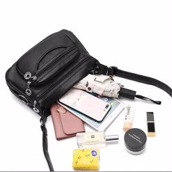 Beakey Women Crossbody Bag Leather Handbag Pocketbook Lightweight Shoulder Purse-Black -Madam Clothing Store e35eae28c055374b9a304aa0ff900bde