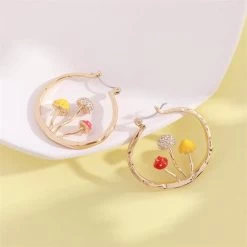 Beakey Cute Mushroom Earrings Chunky Gold Hoop Jewellery -Madam Clothing Store e3ddfb771f192063b984875466ececd6
