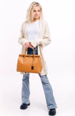 BOSCCOLO Woman's Leather Handbag Camel -Madam Clothing Store e60a29d4 00d4 49a5 bcce 9879c38b9c30