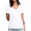 3 X Bonds Womens Originals Light Weight V Tee Cotton T-Shirt White